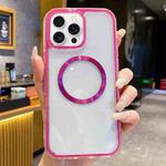 For iPhone 11 Pro Max 3 in 1 Airbag CD Texture MagSafe Phone Case(Rose Red)