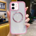 For iPhone 11 3 in 1 Airbag CD Texture MagSafe Phone Case(Pink)