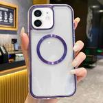 For iPhone 11 3 in 1 Airbag CD Texture MagSafe Phone Case(Purple)