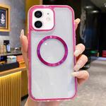 For iPhone 11 3 in 1 Airbag CD Texture MagSafe Phone Case(Rose Red)