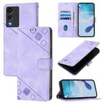 For Cubot A10 Skin-feel Embossed Leather Phone Case(Light Purple)