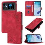 For Cubot A20 Skin-feel Embossed Leather Phone Case(Red)