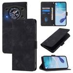 For Cubot A30 Skin-feel Embossed Leather Phone Case(Black)