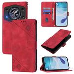 For Cubot A30 Skin-feel Embossed Leather Phone Case(Red)