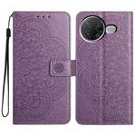 For Xiaomi Poco F7 Pro / F7 Ultra  Flower Embossed Leather Phone Case(Purple)