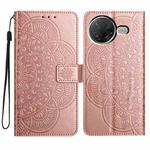 For Xiaomi Poco F7 Pro / F7 Ultra  Flower Embossed Leather Phone Case(Rose Gold)