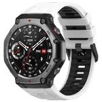 For Amazfit T-Rex 3 Two Color Black Buckle Silicone Watch Band(White Black)
