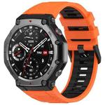 For Amazfit T-Rex 3 Two Color Black Buckle Silicone Watch Band(Orange Black)
