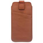 For iPhone X / XS QIALINO Nappa Texture Top-grain Leather Liner Bag with Card Slots(Brown)