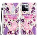 For Xiaomi 15 Pro Colored Drawing Leather Phone Case(Purple Marble)