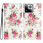For Xiaomi 15 Pro Colored Drawing Leather Phone Case(Peonies)