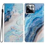 For Xiaomi 15 Pro Colored Drawing Leather Phone Case(Blue Marble)