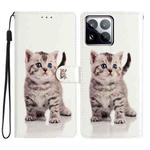 For Xiaomi 15 Pro Colored Drawing Leather Phone Case(Little Tabby Cat)