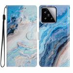 For Xiaomi 15 Colored Drawing Leather Phone Case(Blue Marble)