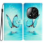For Redmi Note 14 Pro+ 5G Colored Drawing Leather Phone Case(Blue Butterfly)