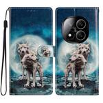 For Redmi Note 14 Pro+ 5G Colored Drawing Leather Phone Case(Twin Wolves)