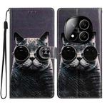 For Redmi Note 14 Pro+ 5G Colored Drawing Leather Phone Case(Sunglasses Cat)
