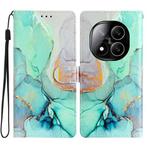 For Redmi Note 14 Pro+ 5G Colored Drawing Leather Phone Case(Green Marble)