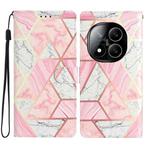 For Redmi Note 14 Pro+ 5G Colored Drawing Leather Phone Case(Pink Marble)