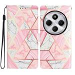 For Redmi A4 5G Colored Drawing Leather Phone Case(Pink Marble)