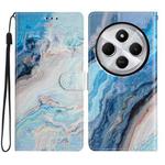 For Redmi A4 5G Colored Drawing Leather Phone Case(Blue Marble)