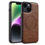 For iPhone 13 mini LC.IMEEKE Magsafe Phone Case(Brown)