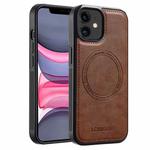 For iPhone 11 LC.IMEEKE Magsafe Phone Case(Brown)