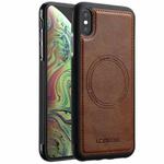 For iPhone XS / X LC.IMEEKE Magsafe Phone Case(Brown)