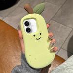 For iPhone 16 Plus Cartoon 3D Silicone Phone Case(Pear)