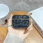 For AirPods Pro 2 Glitter Wireless Earbuds Box Protective Case(Black)