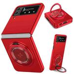 For Samsung Galaxy Z Flip4 360 Rotation Ring Holder MagSafe Shockproof PC Phone Case(Red)