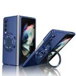 For Samsung Galaxy Z Fold4 360 Rotation Ring Holder MagSafe Shockproof PC Phone Case(Royal Blue)