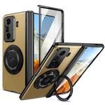 For Honor Magic Vs3 Gold Medal Rotating Folding Series Ring Holder Phone Case(Gold)