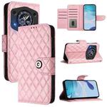 For Cubot A30 Rhombic Texture Flip Leather Phone Case with Lanyard(Pink)