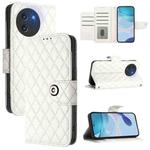 For Doogee Note 59 5G / Note 59 Pro Rhombic Texture Flip Leather Phone Case with Lanyard(White)