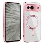 For Google Pixel 7a CD Texture Plating TPU MagSafe Phone Case(Pink)