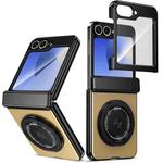 For Samsung Galaxy Z Flip6 Gold Medal Rotating Folding Series Ring Holder Phone Case(Gold)