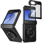 For Samsung Galaxy Z Flip6 Gold Medal Rotating Folding Series Ring Holder Phone Case(Black)