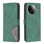 For Xiaomi Poco F7 Pro / F7 Ultra Magnetic Buckle Rhombus Texture Leather Phone Case(Green)