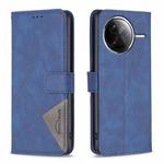 For Xiaomi Poco F7 Pro / F7 Ultra Magnetic Buckle Rhombus Texture Leather Phone Case(Blue)