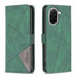 For Xiaomi Poco C71 Magnetic Buckle Rhombus Texture Leather Phone Case(Green)