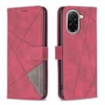 For Xiaomi Poco C71 Magnetic Buckle Rhombus Texture Leather Phone Case(Red)