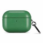 For AirPods 4 Gloss Oil PU Leather Wireless Bluetooth Earphone Protective Case(Green)