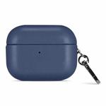 For AirPods 4 Gloss Oil PU Leather Wireless Bluetooth Earphone Protective Case(Blue)