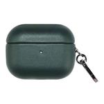 For AirPods 4 Gloss Oil PU Leather Wireless Bluetooth Earphone Protective Case(Dark Green)