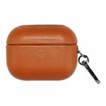 For AirPods 4 Gloss Oil PU Leather Wireless Bluetooth Earphone Protective Case(Brown)