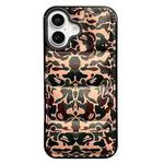 For iPhone 16 Camouflage Eiderdown Airbag Phone Case(Army Green-B)