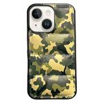 For iPhone 15 Plus Camouflage Eiderdown Airbag Phone Case(Green-A)