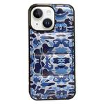 For iPhone 15 Plus Camouflage Eiderdown Airbag Phone Case(Blue-B)