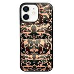 For iPhone 12 Camouflage Eiderdown Airbag Phone Case(Army Green-B)